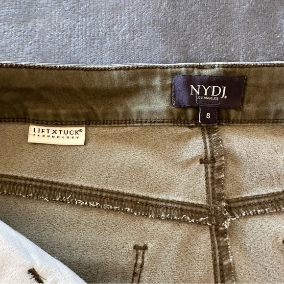 NYDJ Not Your Daughter's Olive Green Wash Skinny Soft Zipper Jeans Pants - Picture 6 of 12